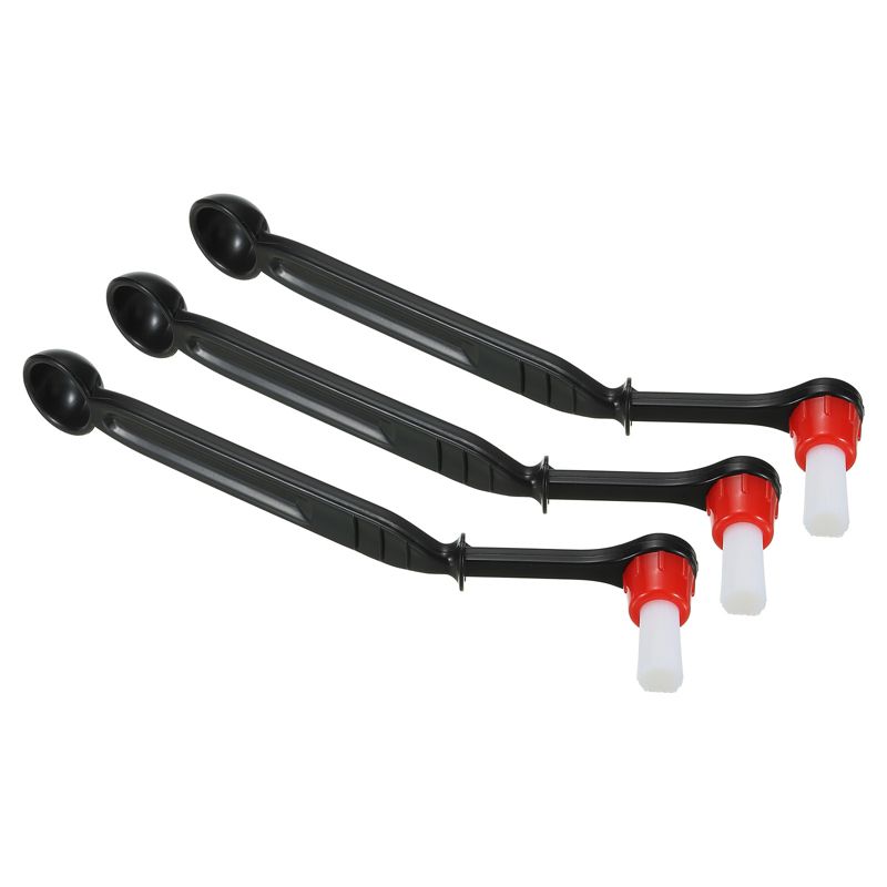 Unique Bargains Espresso Coffee Machine Brush Coffee Cleaning Tool with Spoon 3 Pcs Red