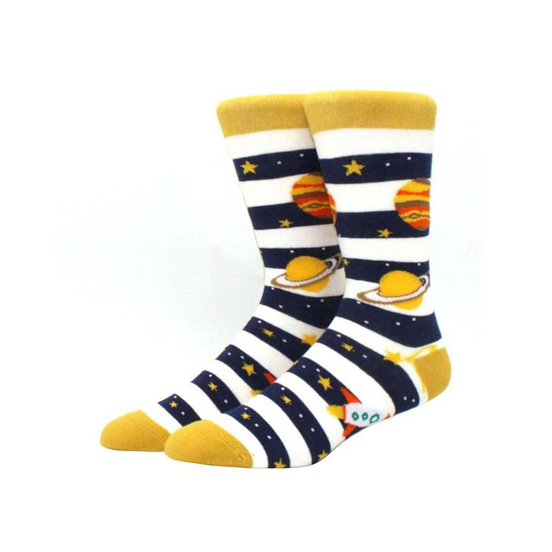 Jupiter and Saturn Planet Space Socks (Men's Sizes, Adult Large) from the Sock Panda
