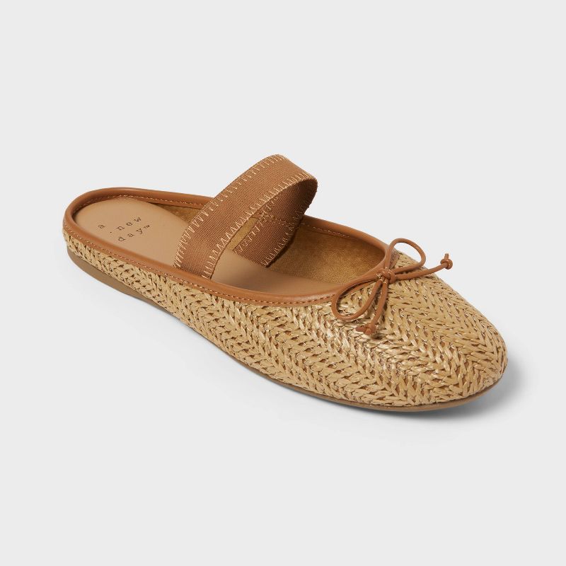 Women’s Ida Flats with Memory Foam Insole - A New Day™ Natural 9.5