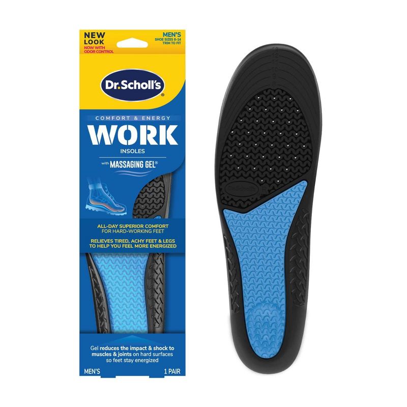 Dr. Scholl's with Massaging Gel Men's Work All-Day Superior Comfort Shoe Insoles - 1 Pair - Size 8-14