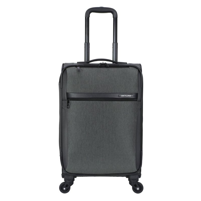 Skyline Softside Carry On Spinner Suitcase - Gray Heather: Telescoping Handle, 4 Wheels, Polyester Shell