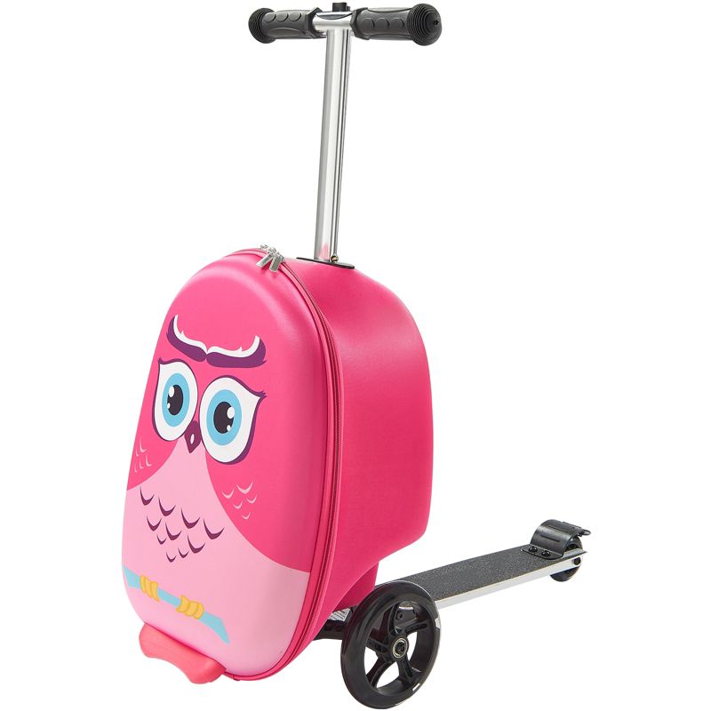 ORRD Ride-on Luggage 20-inch Kids Scooter Suitcase with Flash Wheels Pink