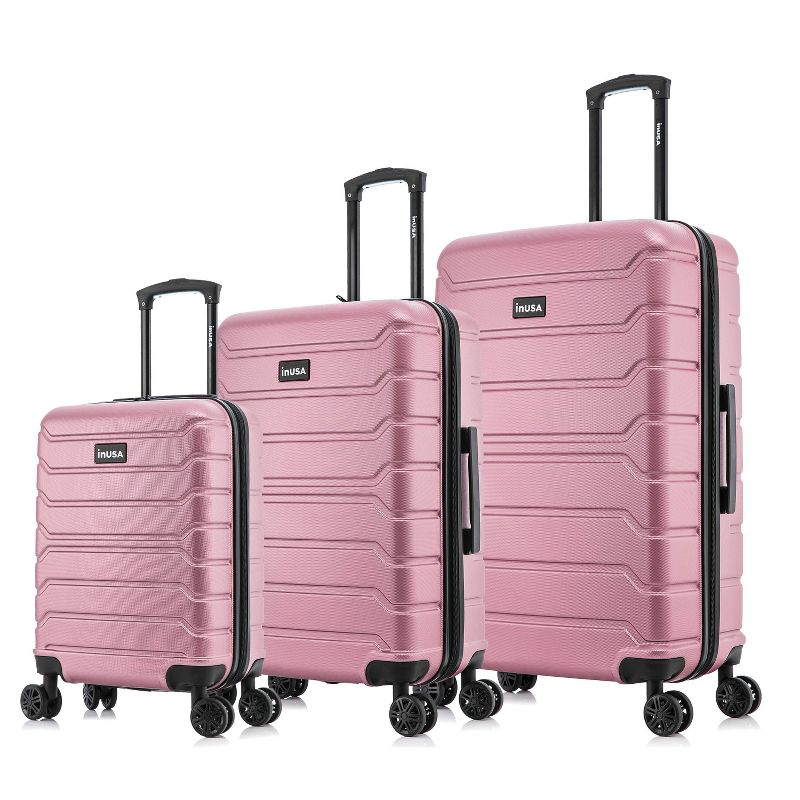 InUSA Trend Lightweight Hardside Spinner 3pc Luggage Set - Rose Gold