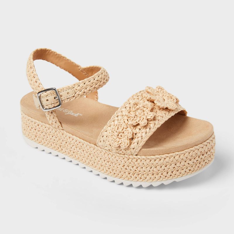 Kids' Lindsey Platform Espadrille Sandals - art class™ Tan 13