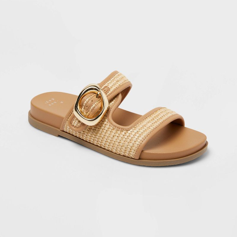 Women’s Meg Sandals with Memory Foam Insole - A New Day™ Beige 8