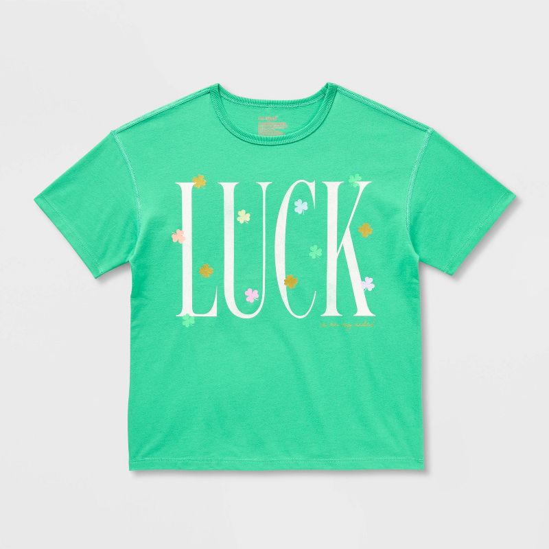 Kids' Adaptive St. Patrick's Day 'Luck' Graphic T-Shirt - Cat & Jack™ Green M