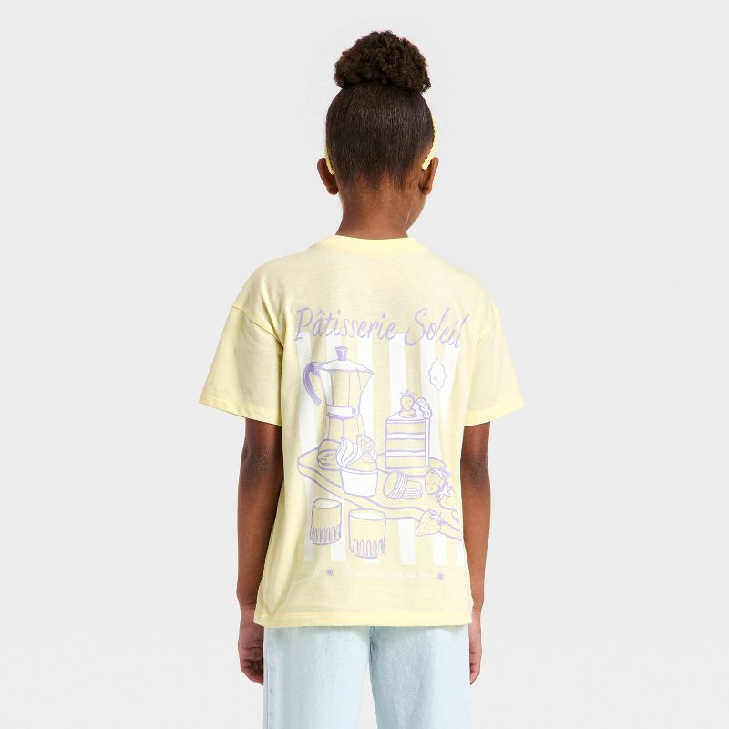 Girls' Short Sleeve Oversized Patisserie Graphic T-Shirt - Cat & Jack™ Yellow XS
