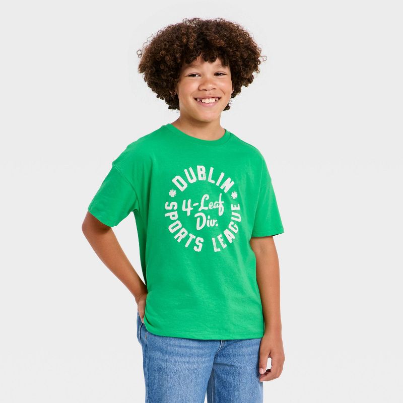 Boys' Short Sleeve St. Patrick's Day 'Dublin Sports League' Graphic T-Shirt - Cat & Jack™ Green XS