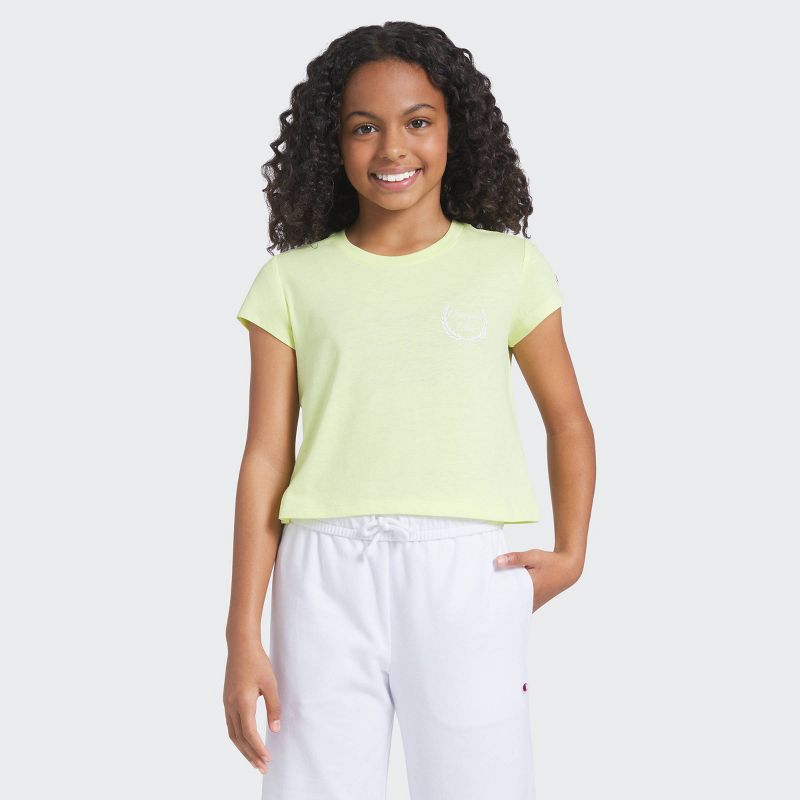 Champion Girls' Graphic Baby T-Shirt - Lemon Yellow S