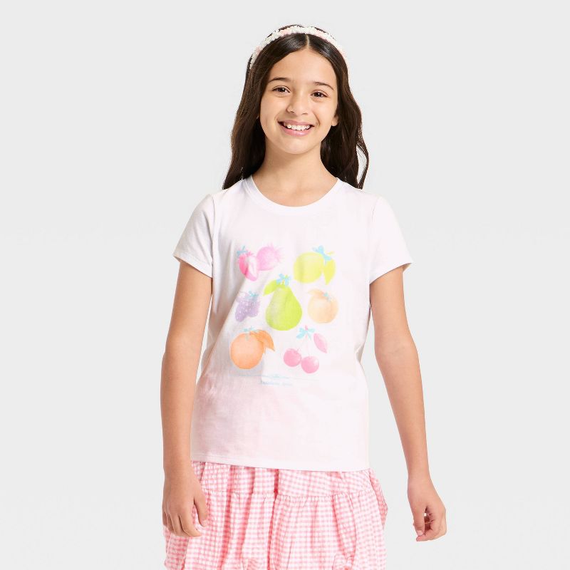 Girls' Short Sleeve 'Fruit' Graphic T-Shirt - Cat & Jack ™ White XL
