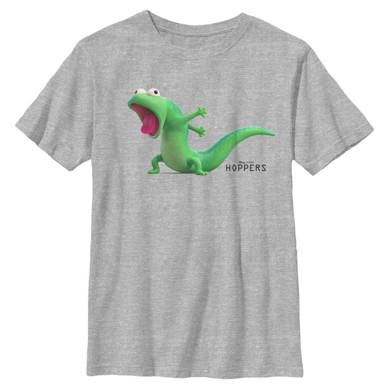 Boys Hoppers Tom Lizard Excitement Pose T Shirt - Sport Grey - X Small