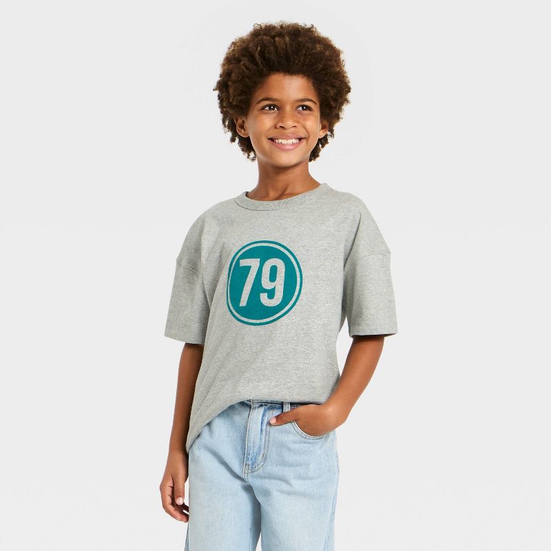 Boys' Short Sleeve '79' Graphic T-Shirt - Cat & Jack™ Gray S