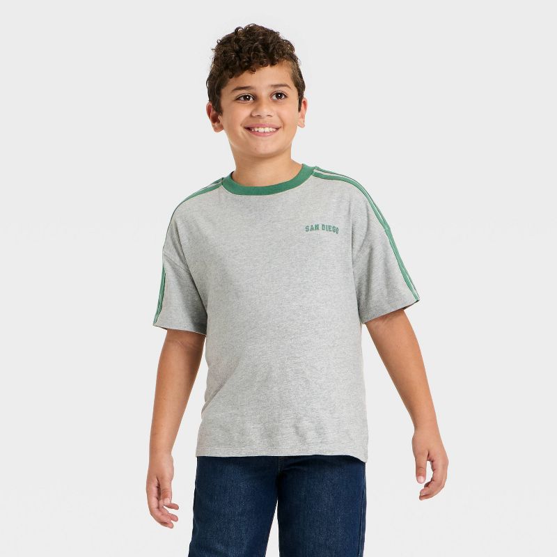 Boys' Short Sleeve Jersey T-Shirt - Cat & Jack™ Heather Gray XS