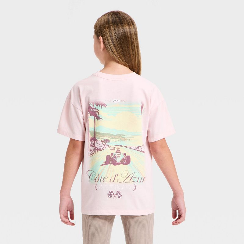 Girls' Short Sleeve Oversized Graphic T-Shirt - Cat & Jack™ Light Pink XXL Plus