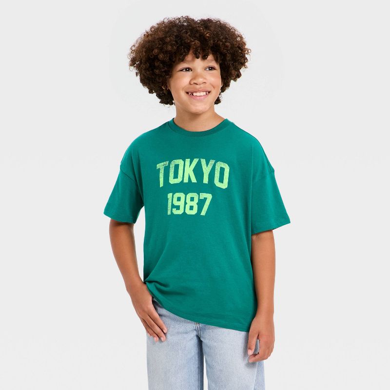 Boys' Short Sleeve Oversized Graphic T-Shirt - Cat & Jack™ Green S