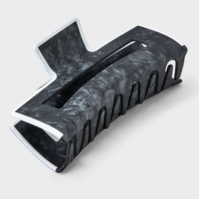 Jumbo Claw Hair Clip Matte Cutout - Universal Thread™ Black: Solid Acrylic Hair Styling Accessory for All Hair Types