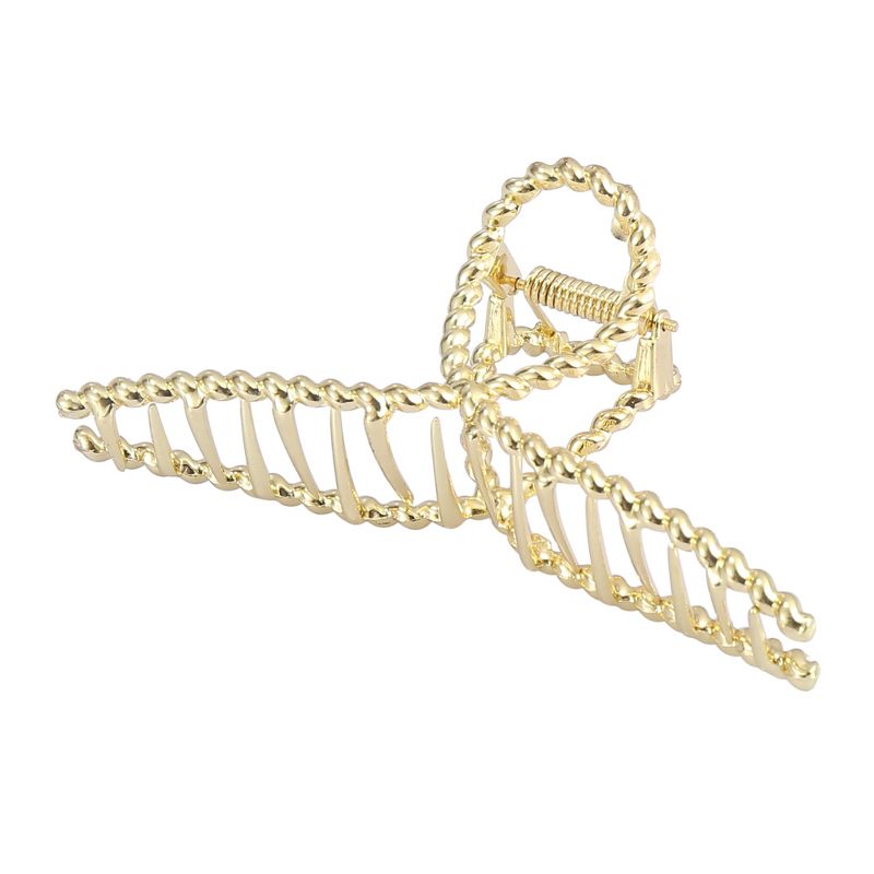 Unique Bargains Women's Metal Spiral Line Style Claw for Fashion Accessories for Beauty Hair Clips Gold Tone 4.5"x1.65"x1.97" 1 Pc