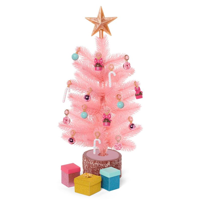 Our Generation Sweet Surprise Limited-Edition Pink Holiday Tree with Ornaments & Mystery Box Accessories Set for 18" Dolls
