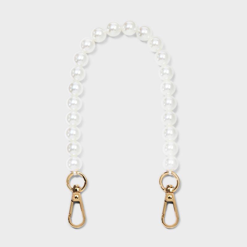 Handheld Mini Handbag Strap - A New Day™ White: Solid Acrylic & Zinc Alloy Bag Accessory with Lobster Claw Clasp