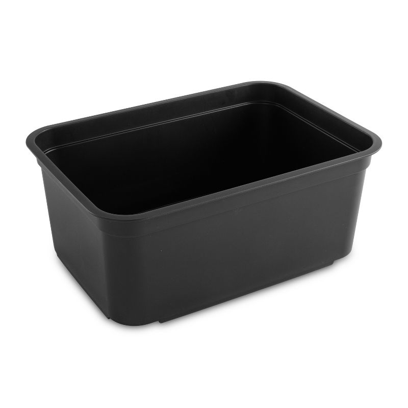 Folio Heavy Duty Storage Bin - Brightroom™: Black Plastic, Stackable, Portable, Universal Storage, 18.6 Volume Capacity