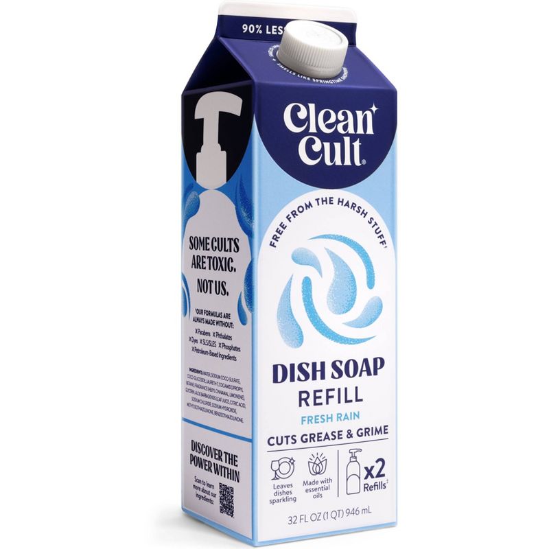 Cleancult Liquid Dish Soap Refill - Fresh Rain - 32 fl oz