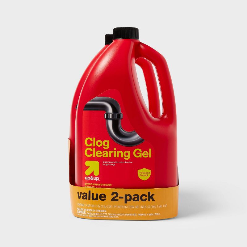 Clog Clearing Drain Cleaner Gel - 80oz/2ct - up&up™