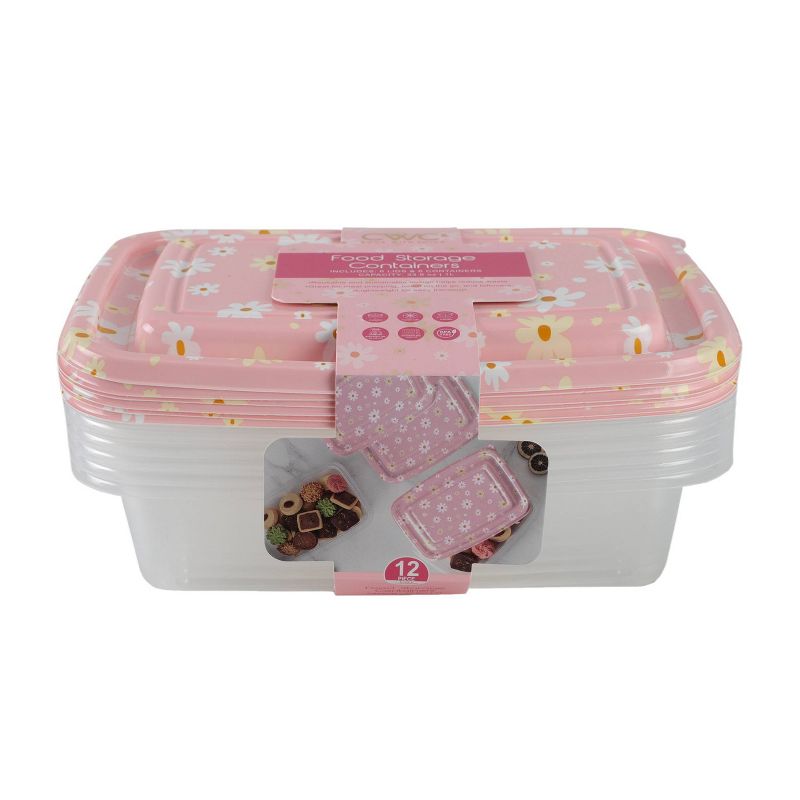Cook With Color Floral 6pk 5c Semi Durable Food Storage Containers