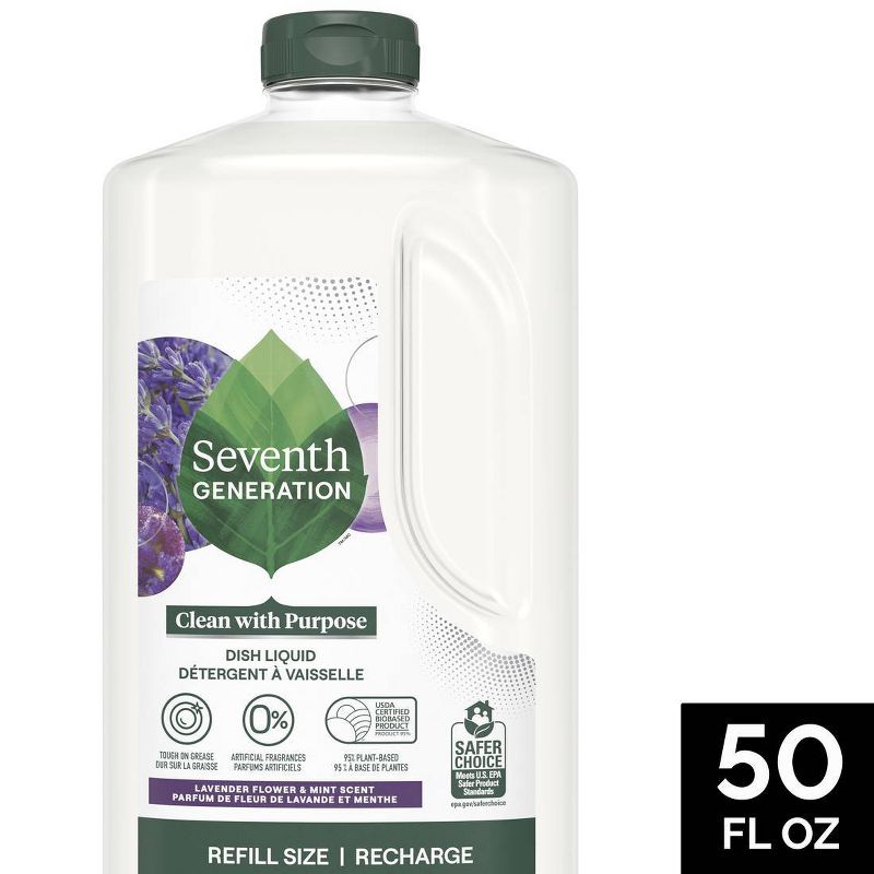 Seventh Generation Lavender & Mint Dish Liquid Soap - 50 fl oz