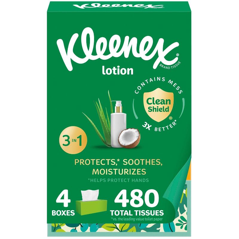 Kleenex Lotion 3-Ply Facial Tissue - 4pk/480ct