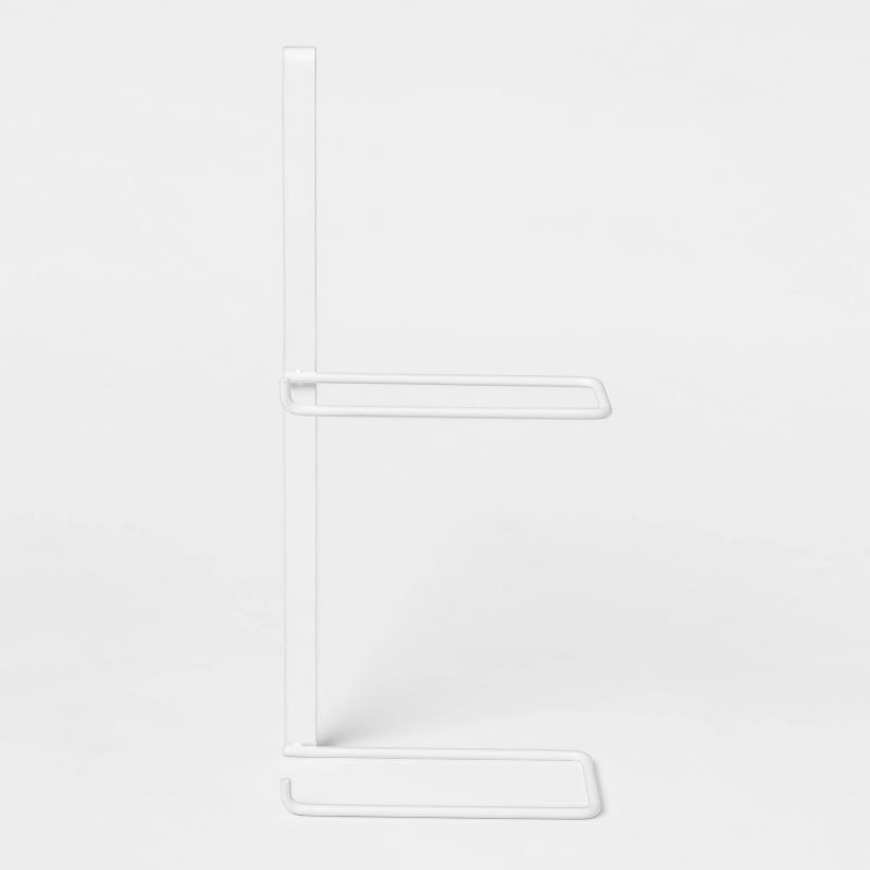 Over the Tank Toilet Paper Holder Matte White - Brightroom™: Steel Bathroom Tissue Storage, Space Saver