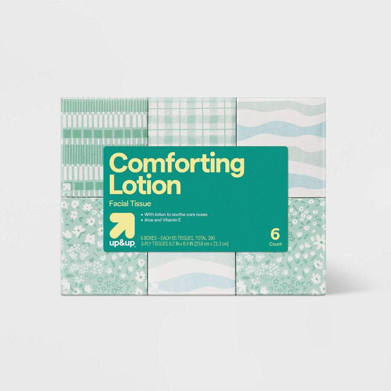 Facial Tissue with Lotion 3-Ply - 6pk/65ct - up&up™