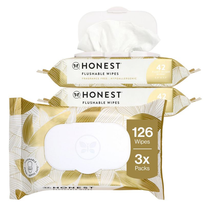 The Honest Company Flushable Wipes - Gilded Wings - 126ct