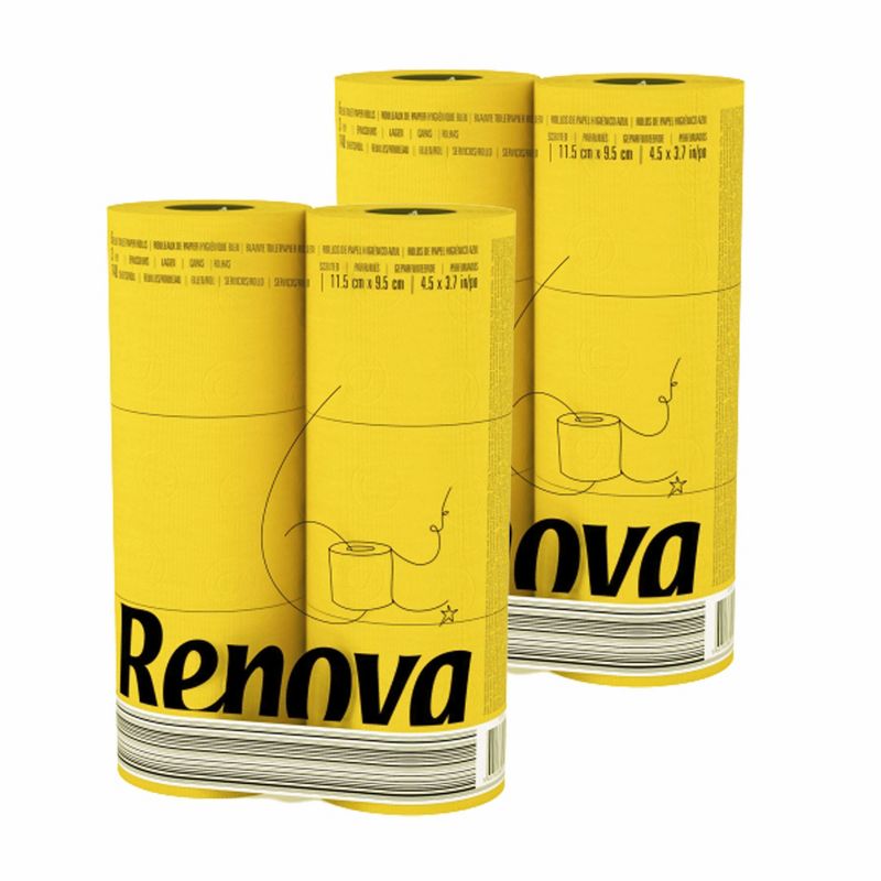 Evideco French Home Goods 3-Ply 140-Sheet Yellow Toilet Paper Bright Decorative Bulk Sandalwood-Scented Rolls