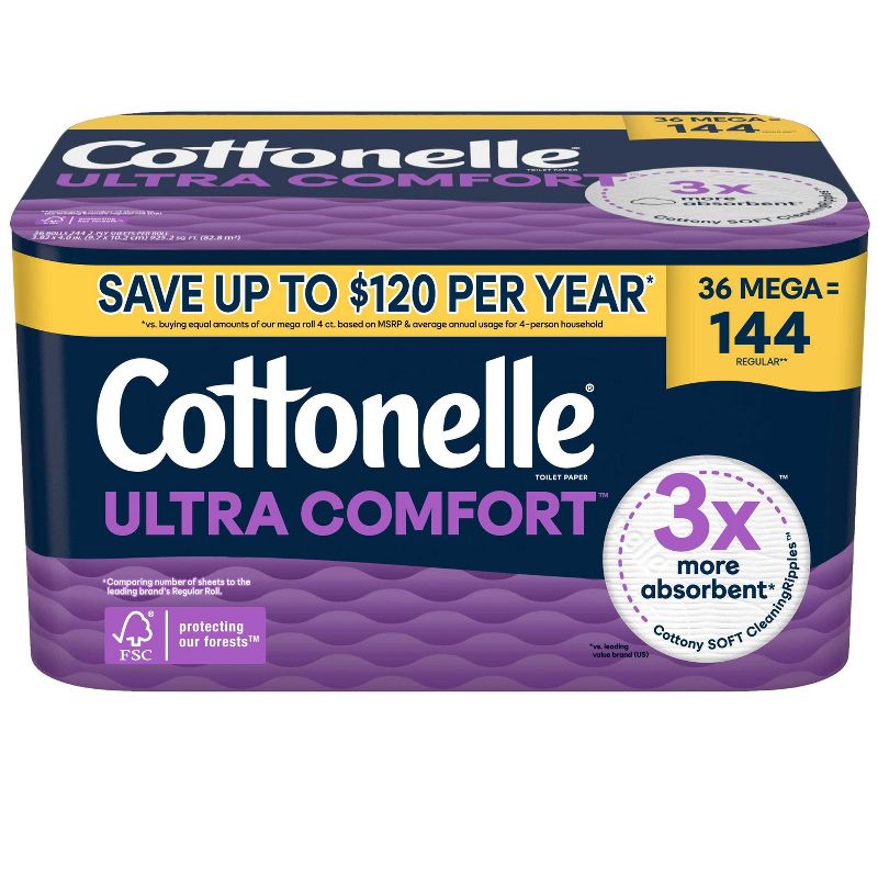 Cottonelle Ultra Comfort Toilet Paper - 36 Mega Rolls
