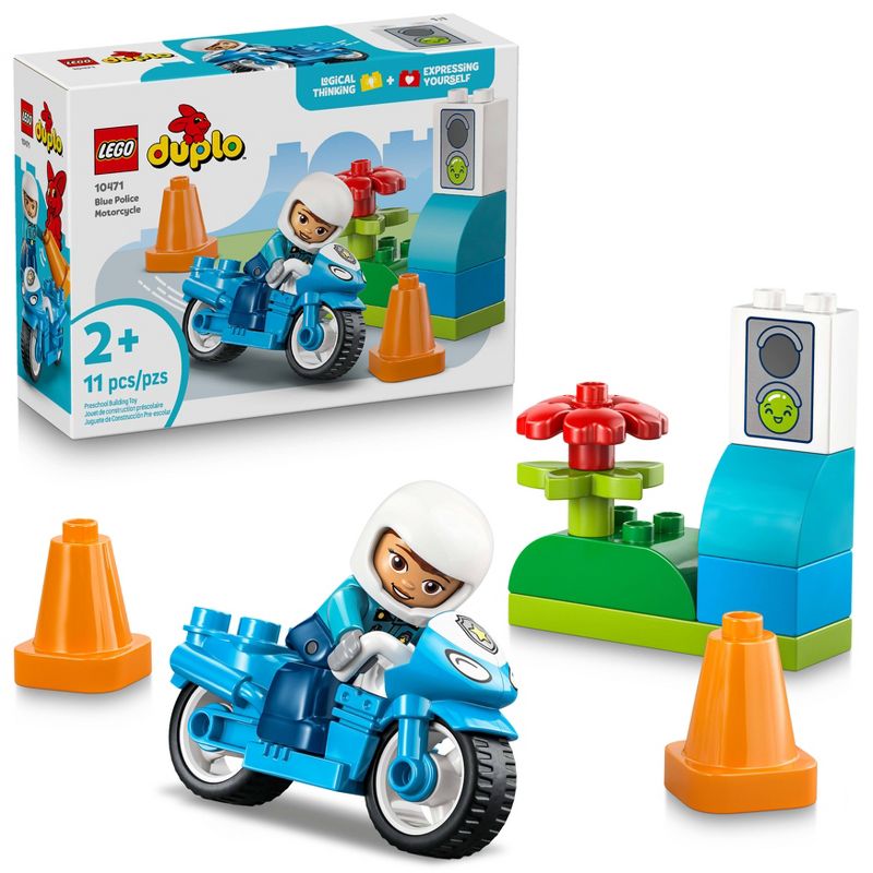 LEGO DUPLO Town Blue Police Motorcycle Toy 10471