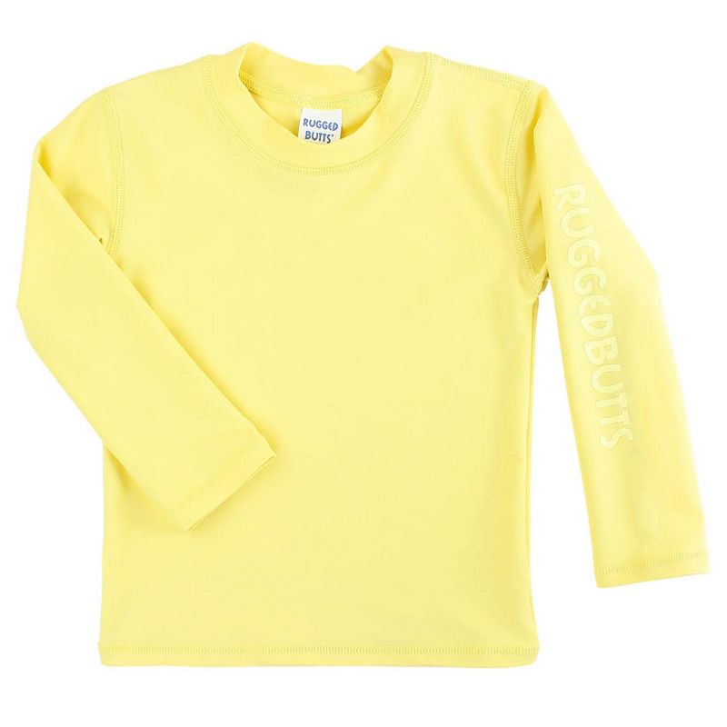 RuggedButts Baby Boys Long Sleeve Rash Guard - Banana, Size: 3-6m