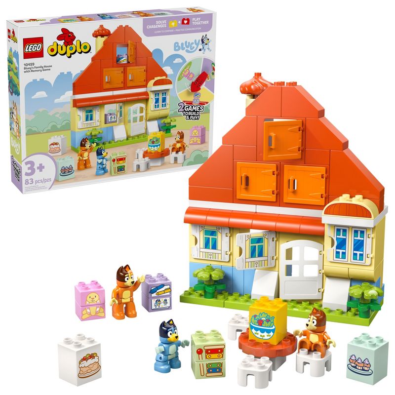 LEGO DUPLO Bluey: Bluey’s Family House with Memory Game 10459