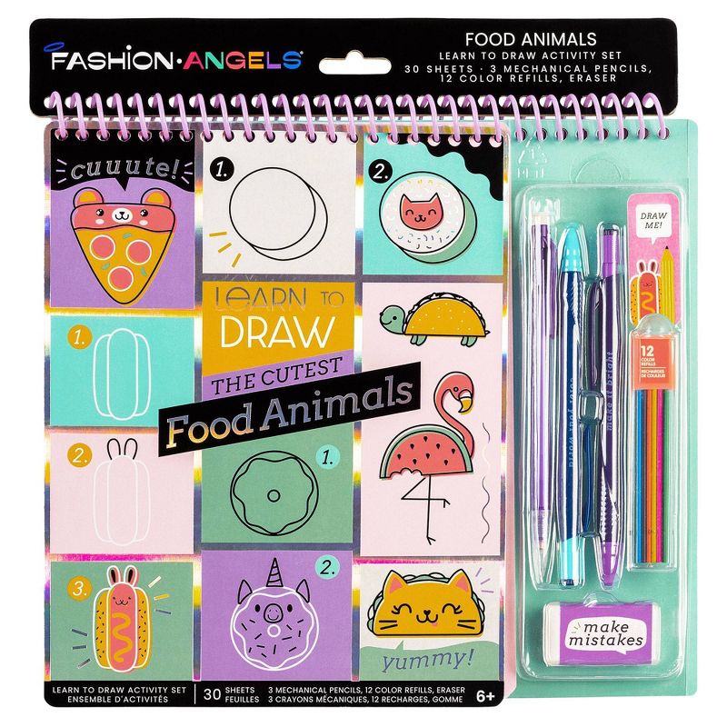 Fashion Angels Learn to Draw Foodimals: Art & Craft Drawing Kit for Kids with Pencils & Sketch Pad