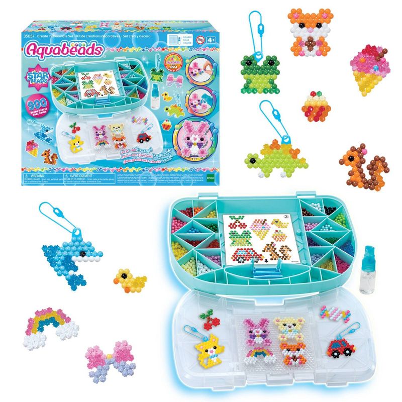 Aquabeads Create N Decorate: DIY Art Kit with Water Beads, Templates & Storage Case for Kids 4+