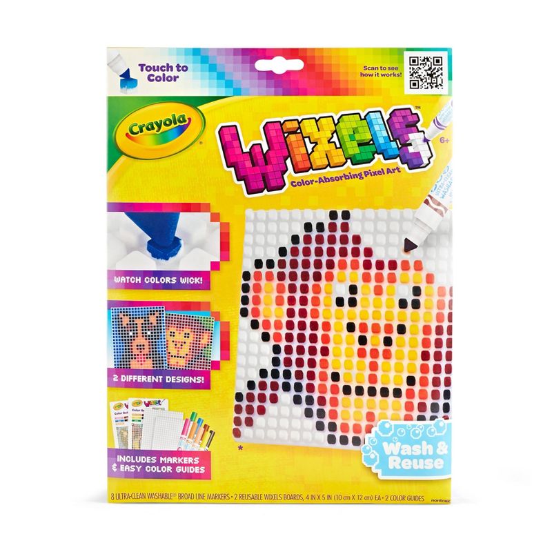 Crayola Wixels Animal Activity Kit: Kids Craft Set with Markers & Patterns, Wixel Board, Ages 6+