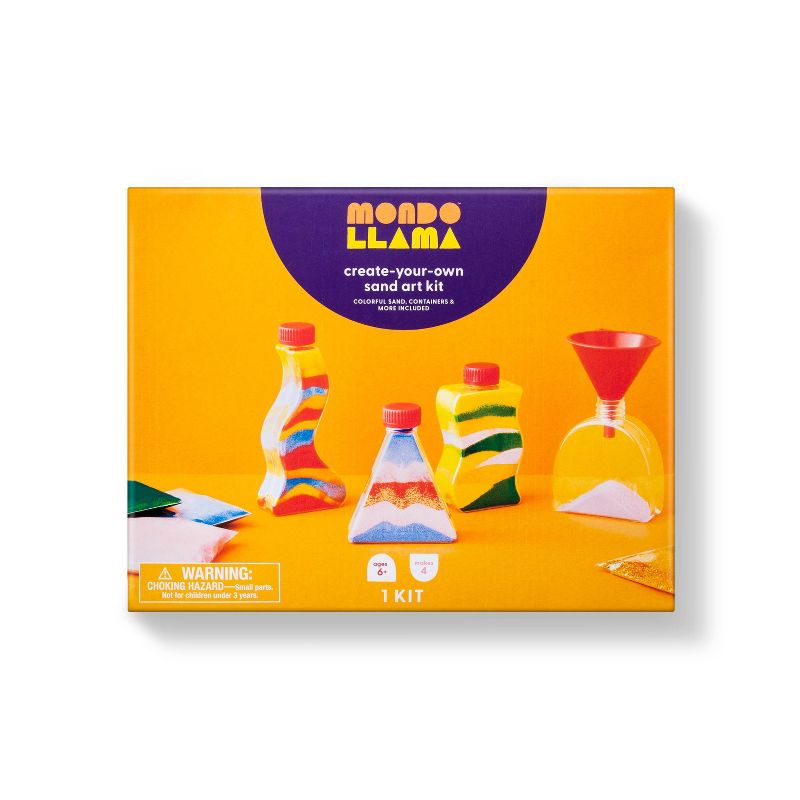 Create-Your-Own Sand Art Kit - Mondo Llama™: DIY Sand Designs & Decoration in Jars, 13 Pieces, Ages 6+