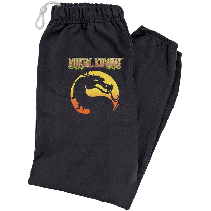 Mortal Kombat Klassic Logo Mens Jogger Sweatpants Black Large