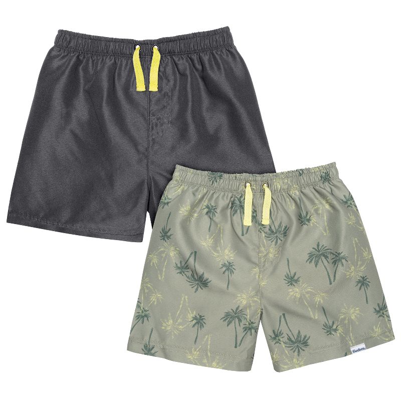 Gerber Baby and Toddler Boys' Swim Trunks - Palm Tree - 6-9 Months - 2-Pack
