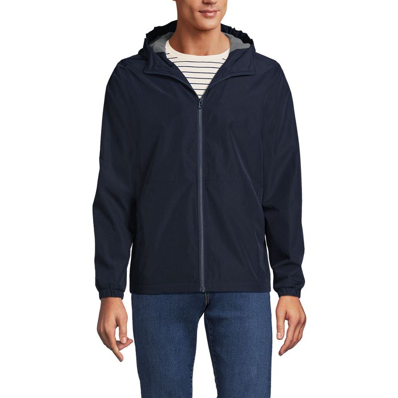 Lands' End Men's Rain Jacket - Small - Classic Navy