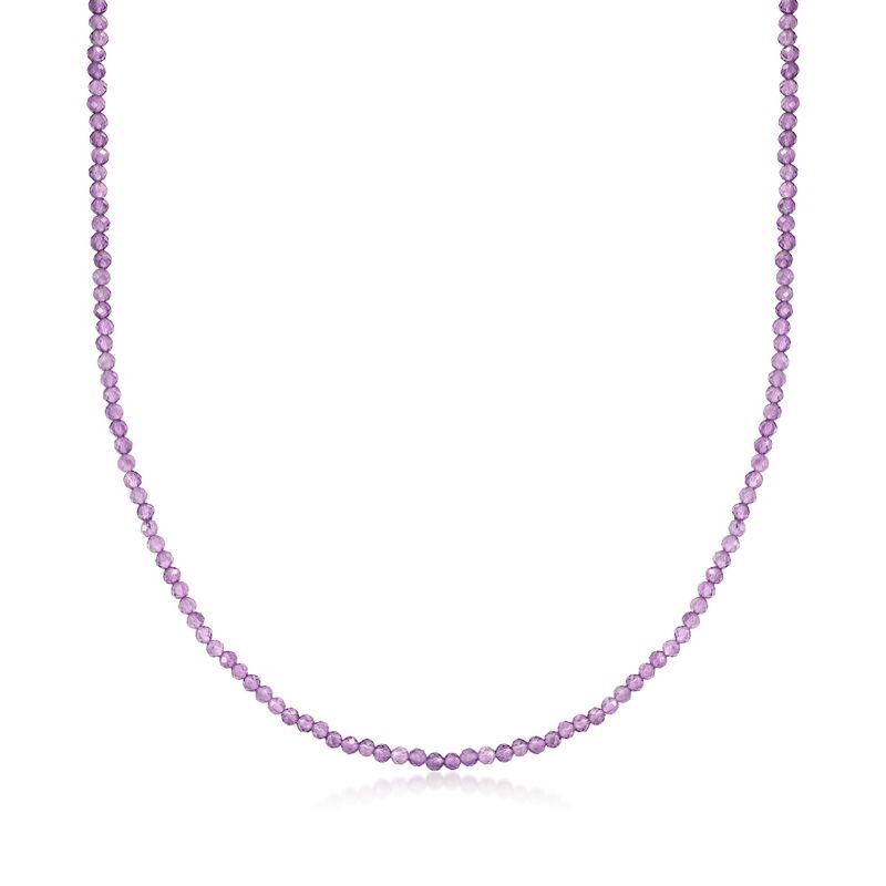 Ross-Simons 25.00 ct. t.w. Amethyst Bead Necklace With 18kt Gold Over Sterling Size 18