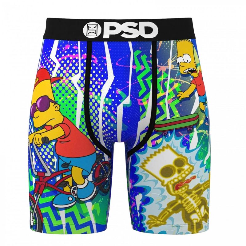 Mens The Simpsons Bart Vibes PSD Boxer Briefs - Large (36-38)