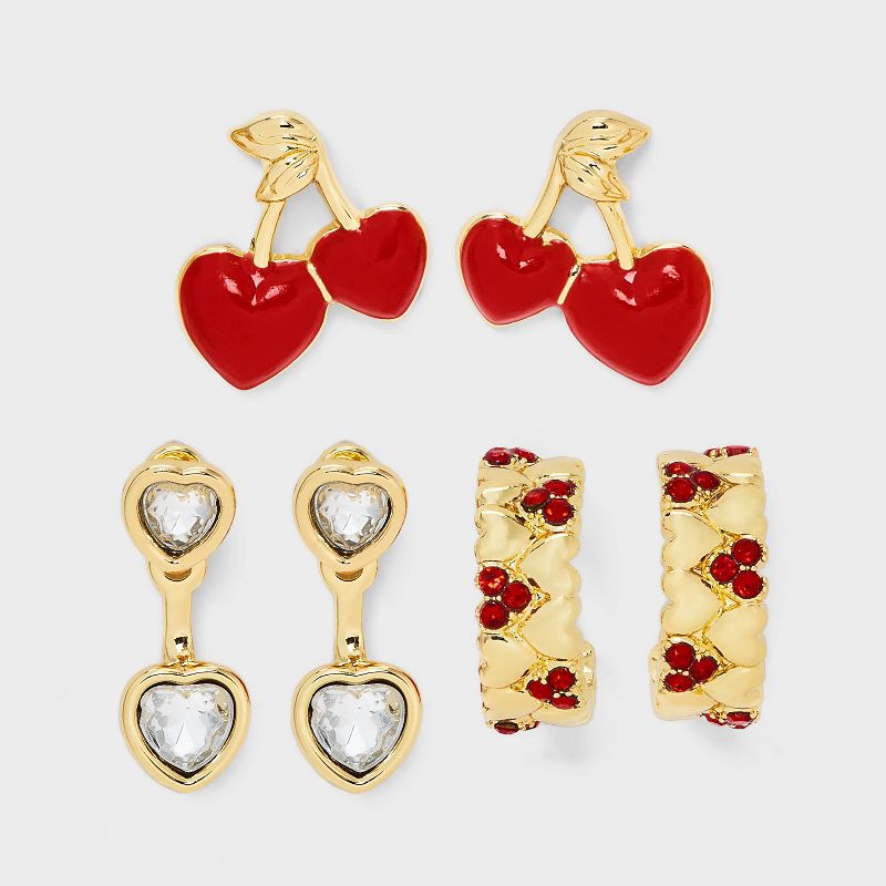 SUGARFIX By BaubleBar Sweet Affection Earring Set - Red