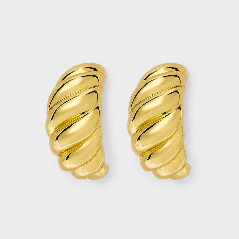 Thick Slanted Hoop Earrings - A New Day™ Gold: Brass, Sterling Silver, Nickel-Free, 14K Gold Over Brass