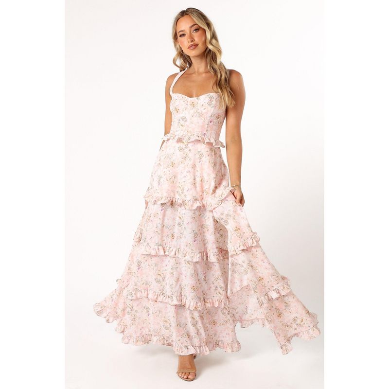 Petal and Pup Lillee Tiered Maxi Dress - Pink Floral XL