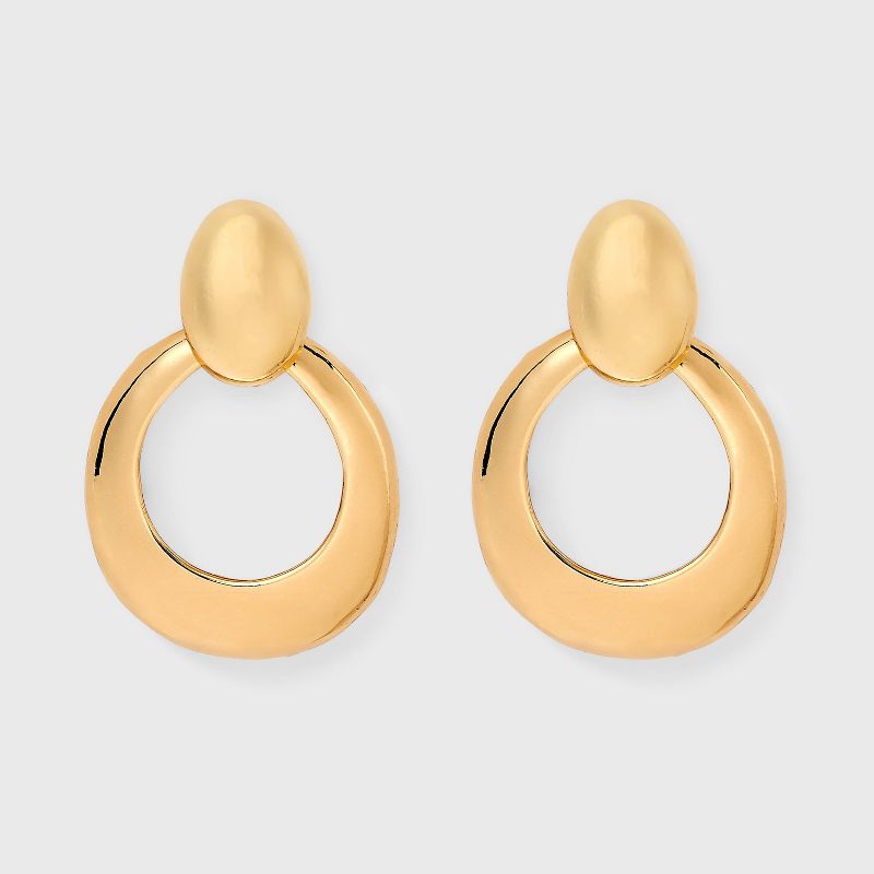 Drop Door Knocker Earrings - A New Day™ Gold